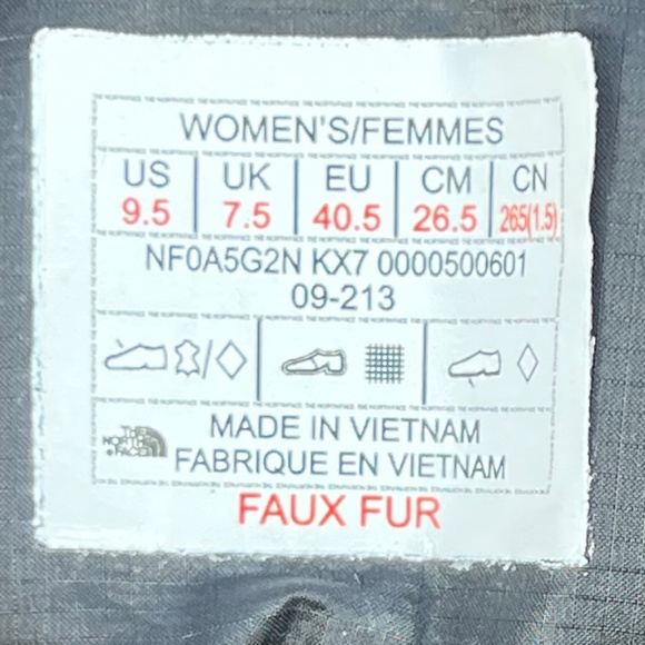 The North Face Shellista IV Mid Faux Fur Lace Up Snow Boots Waterproof 9.5 Black - Picture 7 of 10